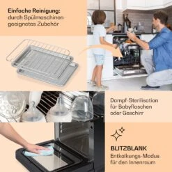 Vita Pro Heißluftfritteuse Dampfgaren 2450 W 18 Ltr 800 Ml Wassertank -Küchenbedarf Geschäft 10041333 de 0005 usp