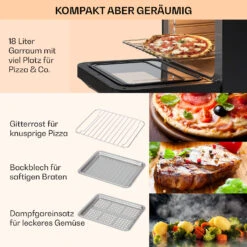 Vita Pro Heißluftfritteuse Dampfgaren 2450 W 18 Ltr 800 Ml Wassertank -Küchenbedarf Geschäft 10041333 de 0006 usp