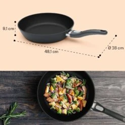 Noto Endurance Bratpfanne Ø28 Cm Geschmiedetes Aluminium Abnehmbarer Griff -Küchenbedarf Geschäft 10045003 yy 0009 dimensions