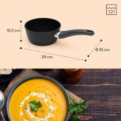 Noto Endurance Kasserolle Ø16cm Geschmiedetes Aluminium Induktion Antihaft -Küchenbedarf Geschäft 10045005 yy 0008 dimensions
