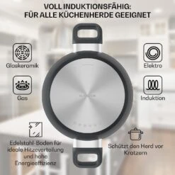 Noto Endurance Kochtopf Ø24cm Geschmiedetes Aluminium Deckel Induktion PTFE-Antihaftbeschichtung -Küchenbedarf Geschäft 10045007 de 0004 usp