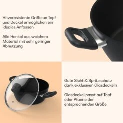 Noto Endurance Kochtopf Ø24cm Geschmiedetes Aluminium Deckel Induktion PTFE-Antihaftbeschichtung -Küchenbedarf Geschäft 10045007 de 0007 usp