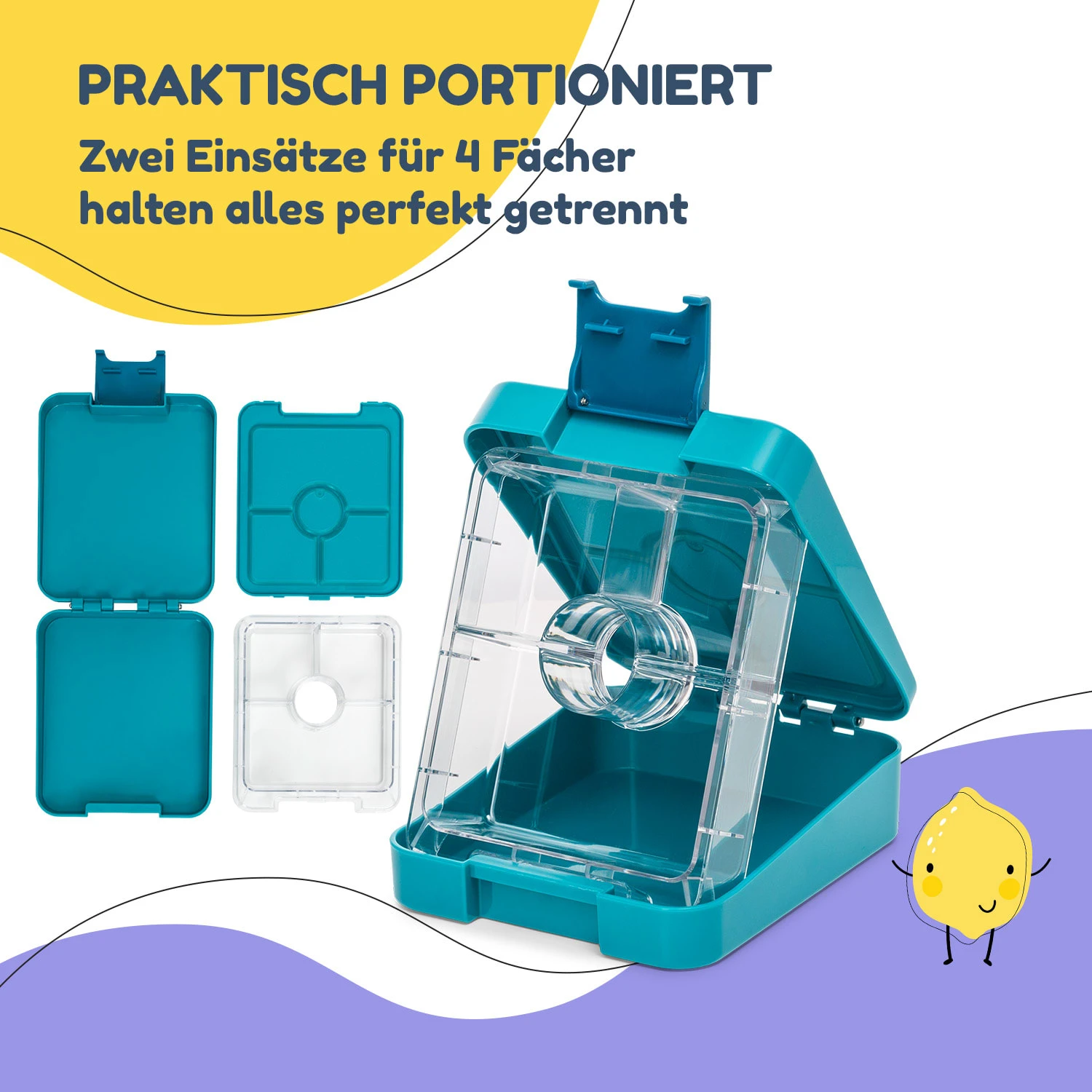 Klarstein Schmatzfatz Easy Snackbox 4 Fächer 18 X 15 X 5 Cm (BxHxT) 4 Klarstein Schmatzfatz Easy Snackbox 4 Fächer 18 X 15 X 5 Cm (BxHxT) – Bild 4