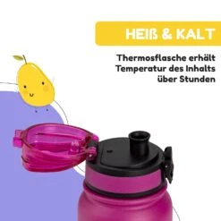 Wakaba Thermosflasche 550 Ml Edelstahl Tritan BPA-frei -Küchenbedarf Geschäft 10045261 de 0005 usp