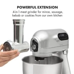 Curve Plus Küchenmaschinen-Set | 5l | 4-in-1 Fleischwolf | Silber 17 Curve Plus Küchenmaschinen-Set | 5l | 4-in-1 Fleischwolf | Silber -Küchenbedarf Geschäft 60002330 yy 0008 logo Klarstein Curve Plus Kuechenmaschinen Set silber reedit