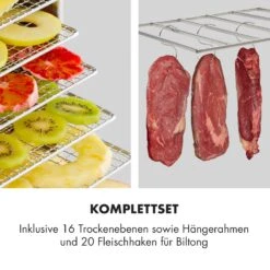 Master Jerky 16 Dörrautomat + Fleischhaken Set 1500W 40-90 °C 15h-Timer Edelstahl Silber -Küchenbedarf Geschäft 60002668 de 0003 logo