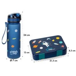 Schmatzfatz Frühstücksset Lunchbox & Trinkflasche Tritan Dicht BPA-frei -Küchenbedarf Geschäft 60002947 yy 0008 dimensions