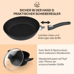 Noto Endurance Topf- Und Pfannenset Geschmiedetes Aluminium Ergonomische Griffe Glasdeckel Filz -Küchenbedarf Geschäft 60003055 de 0007 usp